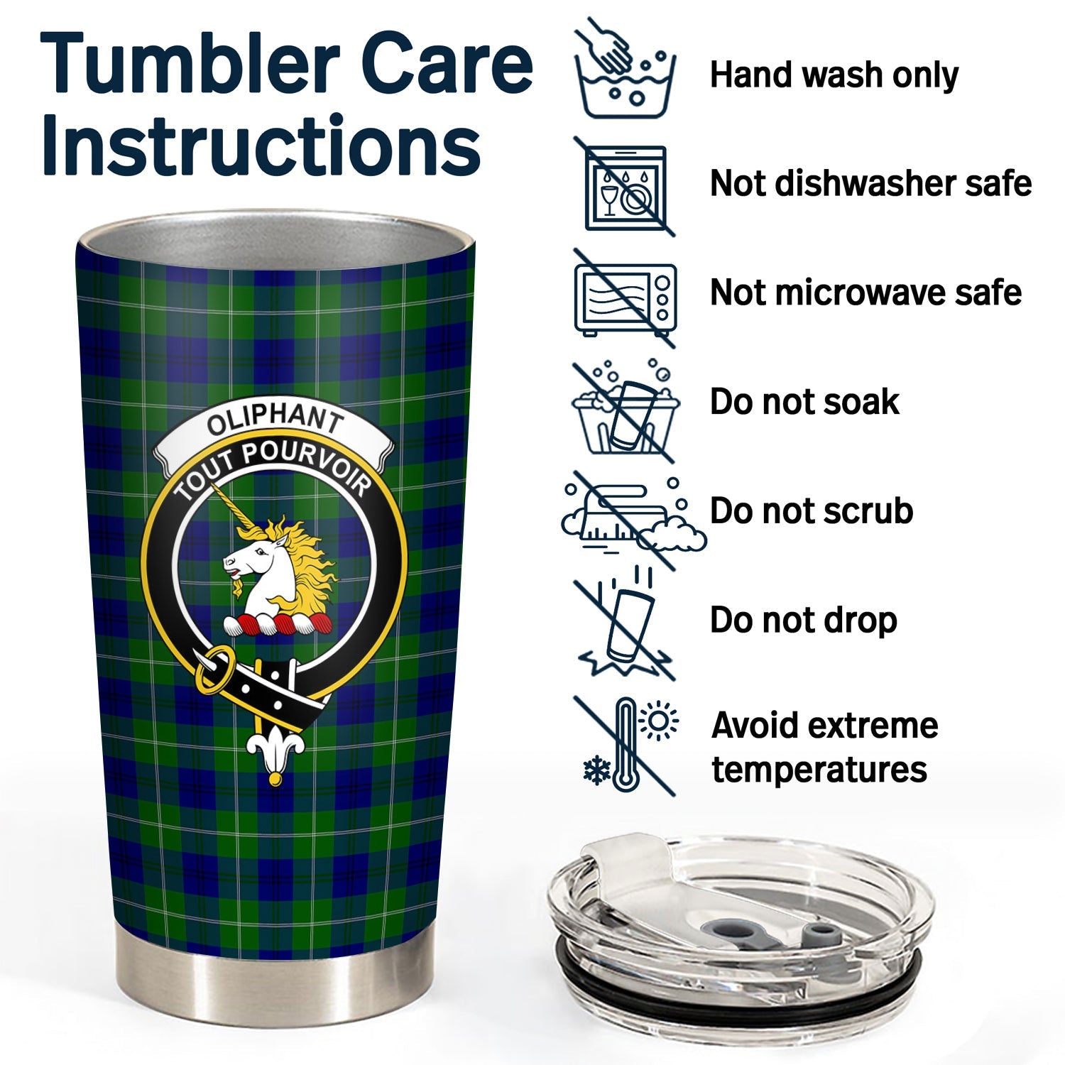 Clan Oliphant Modern Tartan Crest Tumbler HL80 Clan Oliphant Tartan Today   