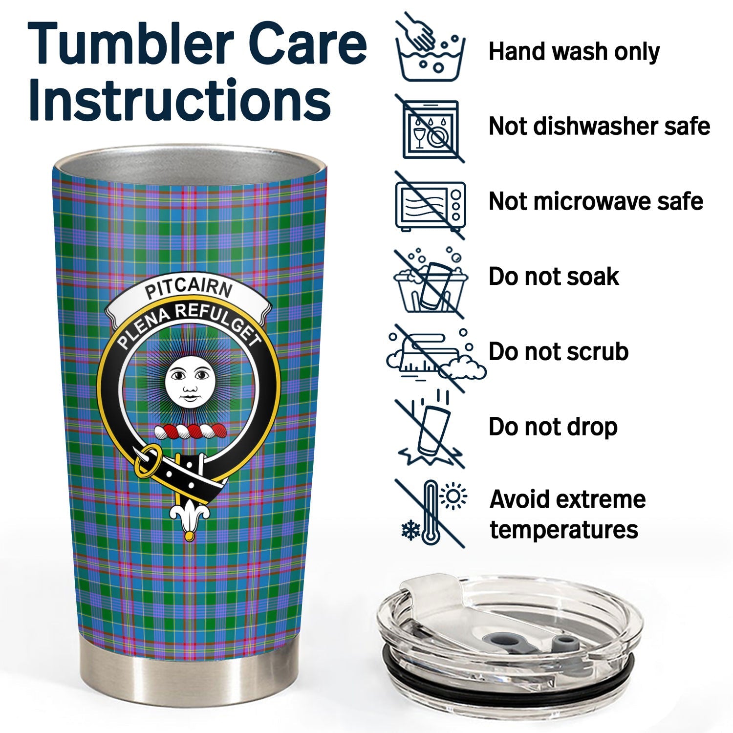 Clan Pitcairn Hunting Tartan Crest Tumbler IP96 Clan Pitcairn Tartan Today   