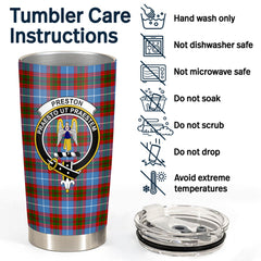 Clan Preston Tartan Crest Tumbler BW16 Clan Preston Tartan Today   