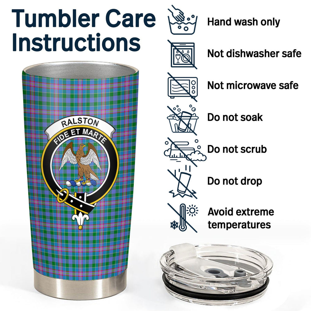 Clan Ralston Tartan Crest Tumbler XM25 Clan Ralston Tartan Today   