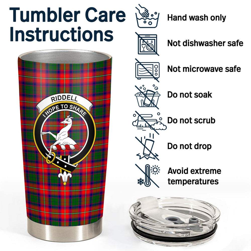 Clan Riddell Tartan Crest Tumbler JR54 Clan Riddell Tartan Today   