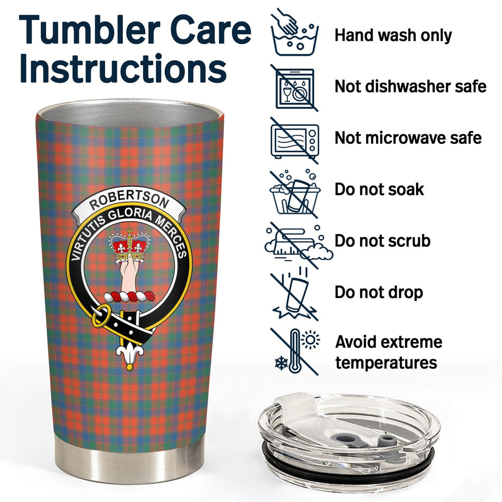 Clan Robertson Ancient Tartan Crest Tumbler WV62 Clan Robertson Tartan Today   