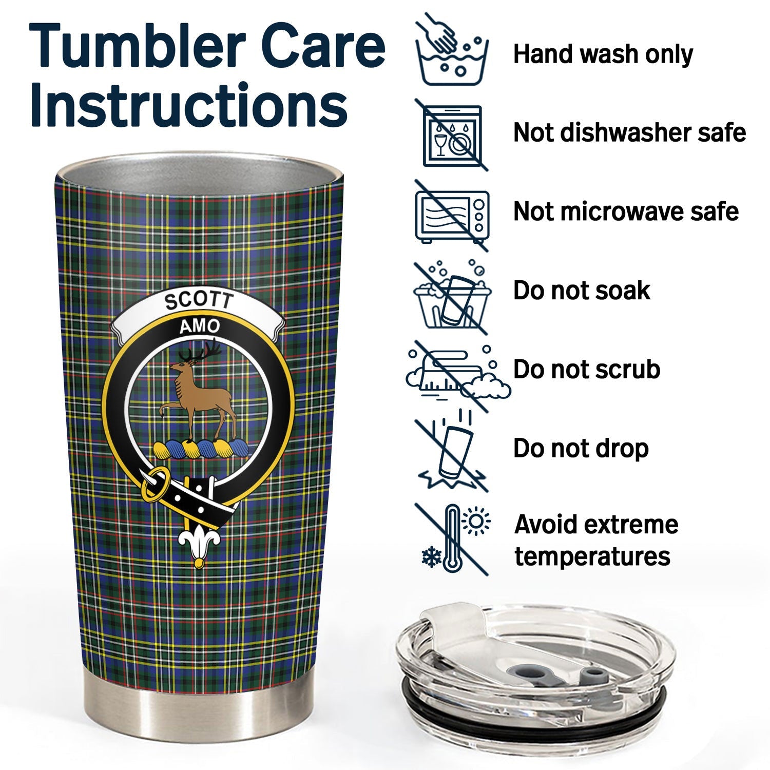Clan Scott Green Modern Tartan Crest Tumbler FV22 Clan Scott (Scott Tartan) Tartan Today   