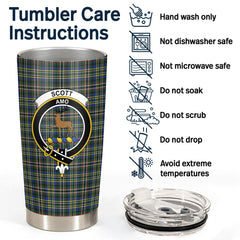 Clan Scott Green Modern Tartan Crest Tumbler FV22 Clan Scott (Scott Tartan) Tartan Today   
