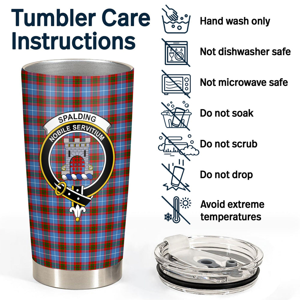 Clan Spalding Tartan Crest Tumbler WO54 Clan Spalding Tartan Today   