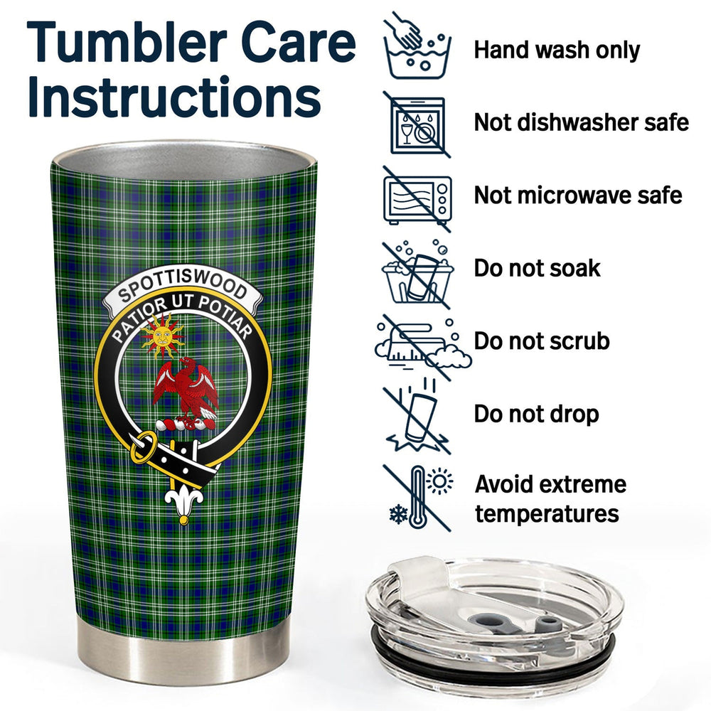 Clan Spottiswood Tartan Crest Tumbler FH32 Clan Spottiswood Tartan Today   