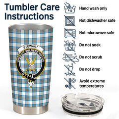 Clan Stewart Muted Blue Tartan Crest Tumbler UO35 Clan Stewart Tartan Today   