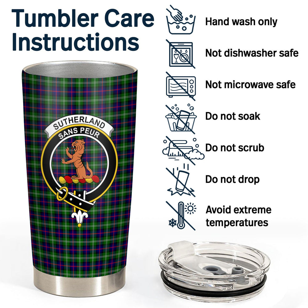 Clan Sutherland Modern Tartan Crest Tumbler VY87 Clan Sutherland Tartan Today   