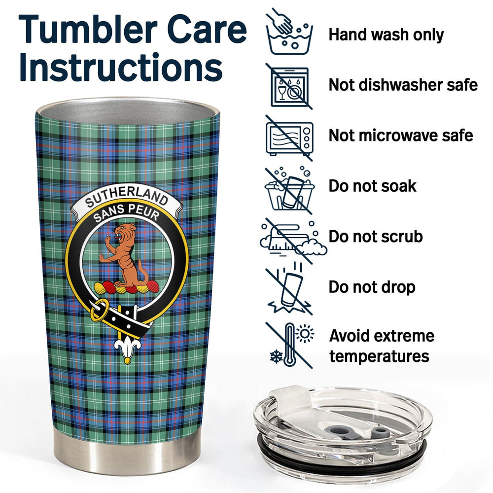 Clan Sutherland Old Ancient Tartan Crest Tumbler PP49 Clan Sutherland Tartan Today   