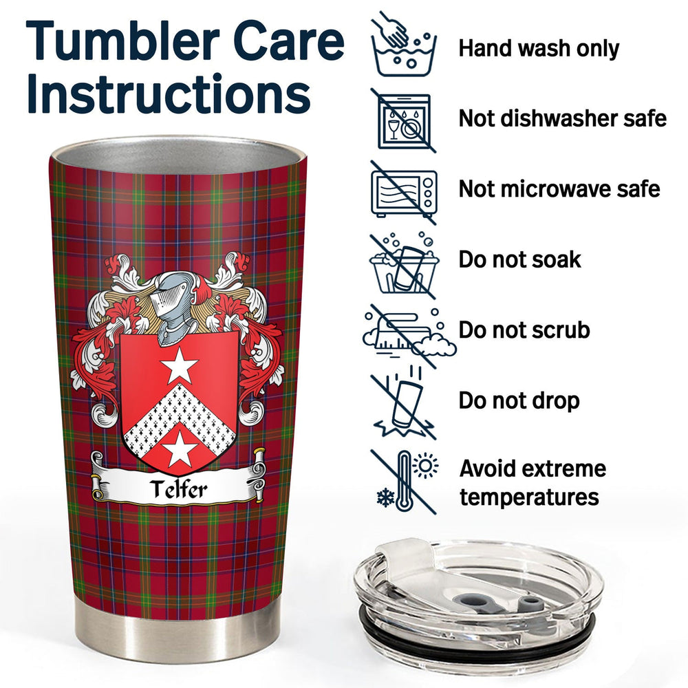 Clan Telfer Tartan Crest Tumbler IC93 Clan Hall Tartan Today   