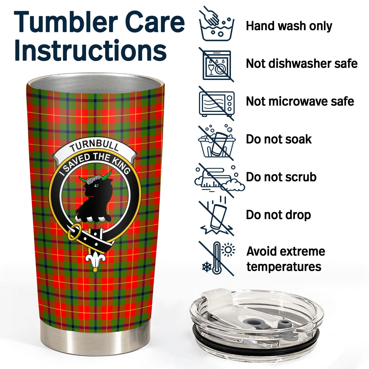 Clan Turnbull Dress Tartan Crest Tumbler CM33 Clan Turnbull Tartan Today   