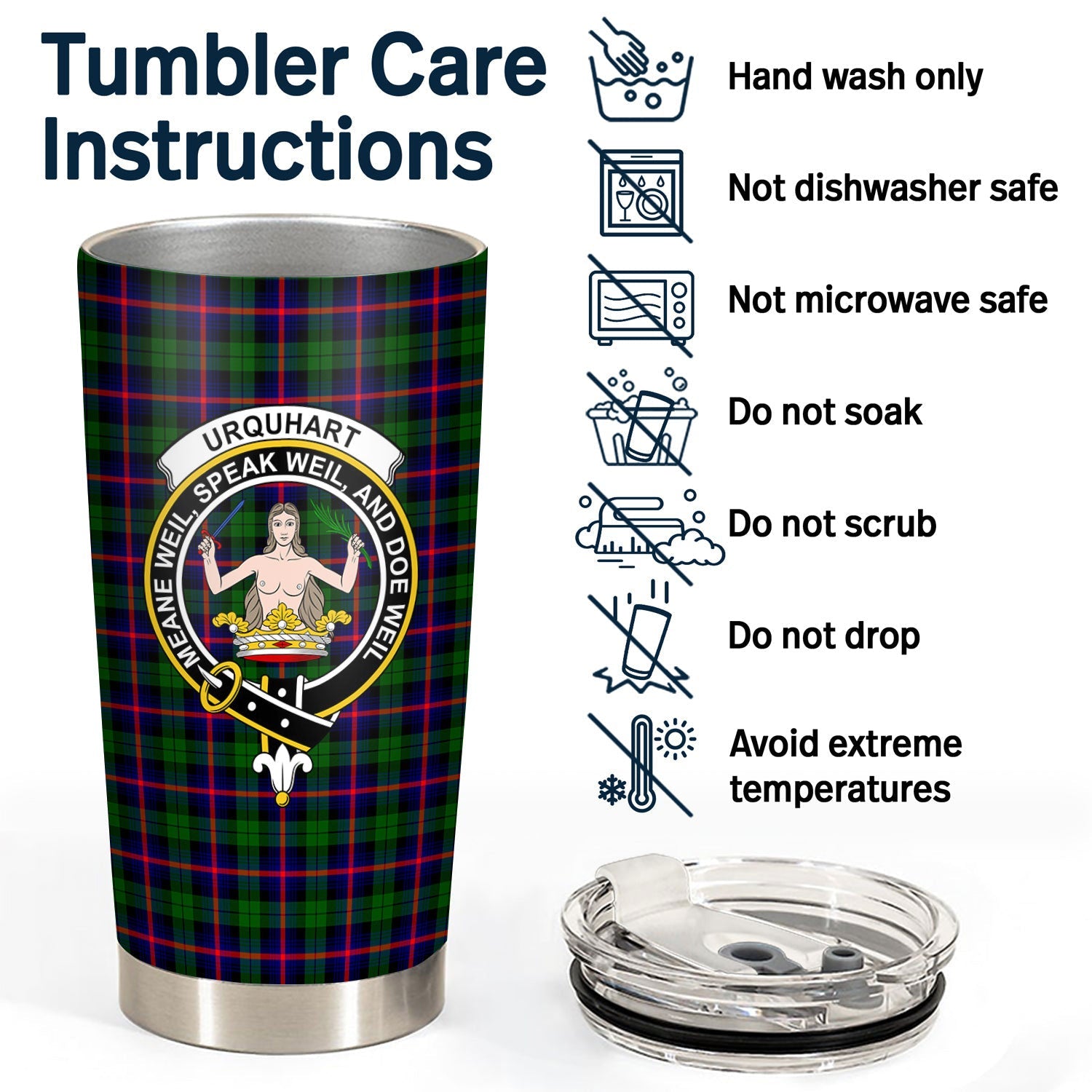 Clan Urquhart Modern Tartan Crest Tumbler ES34 Clan Urquhart Tartan Today   