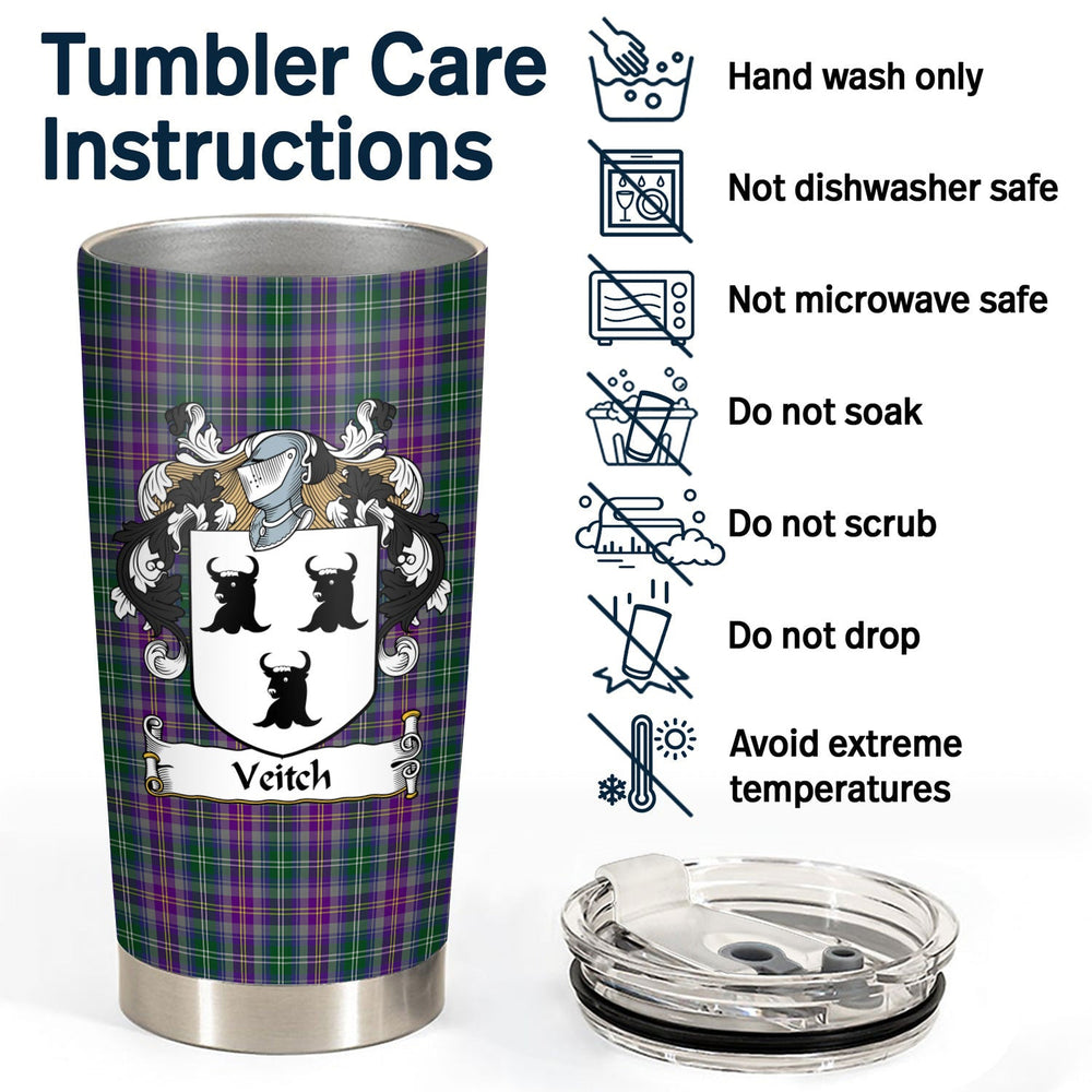 Clan Veitch Hunting Tartan Crest Tumbler BK51 Clan Hall Tartan Today   