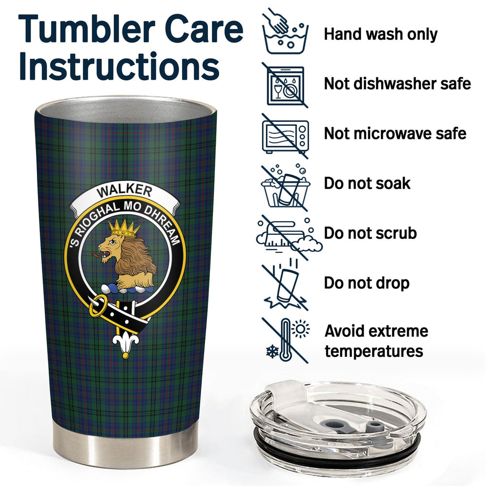 Clan Walker Hunting Tartan Crest Tumbler IS29 Clan Hall Tartan Today   