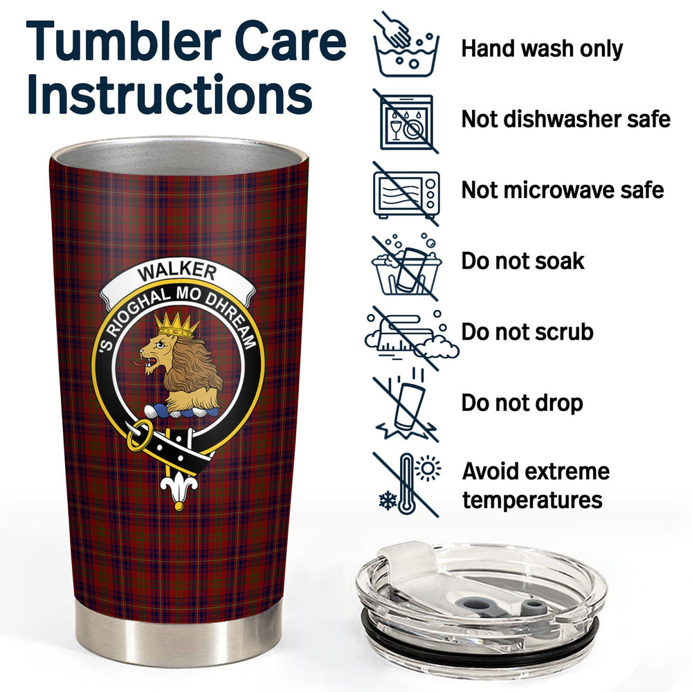 Clan Walker Tartan Crest Tumbler HN83 Clan Hall Tartan Today   