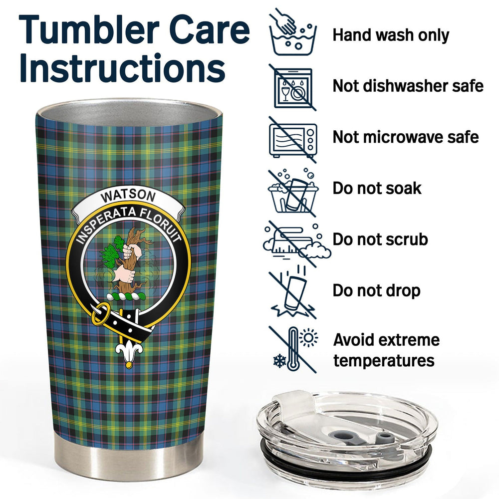 Clan Watson Ancient Tartan Crest Tumbler ZI70 Clan Watson Tartan Today   