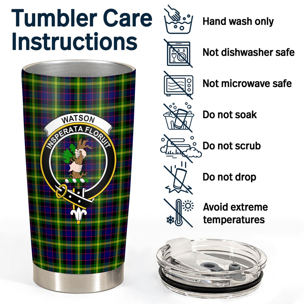 Clan Watson Modern Tartan Crest Tumbler TZ85 Clan Watson Tartan Today   
