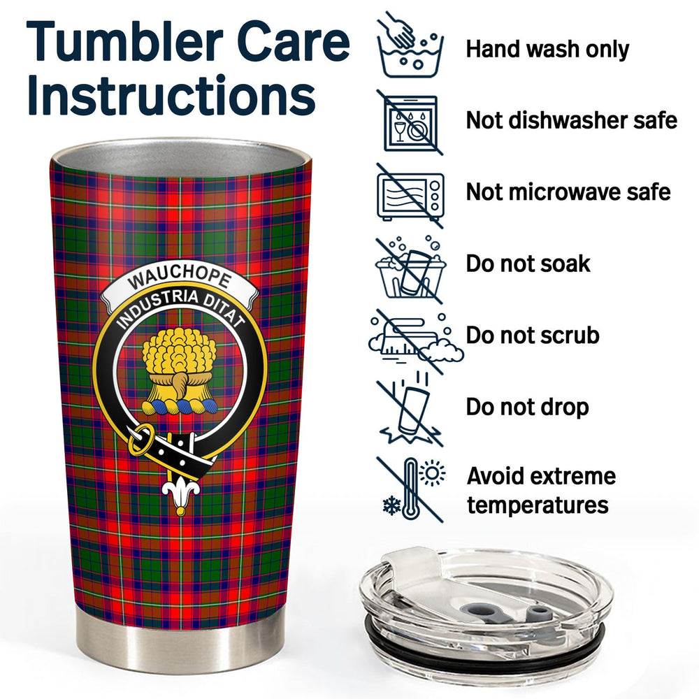 Clan Wauchope (or Waugh) Tartan Crest Tumbler OS56 Clan Wauchope Tartan Today   