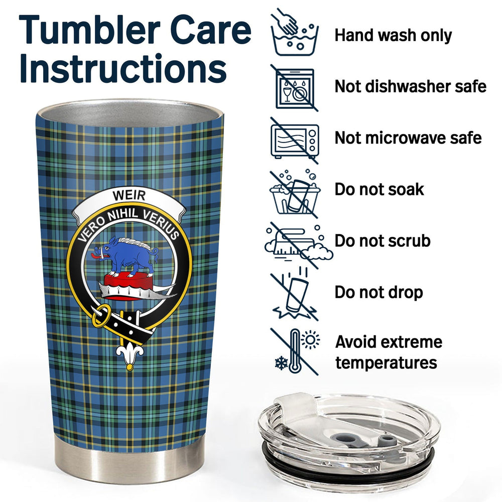 Clan Weir Ancient Tartan Crest Tumbler ME54 Clan Weir Tartan Today   