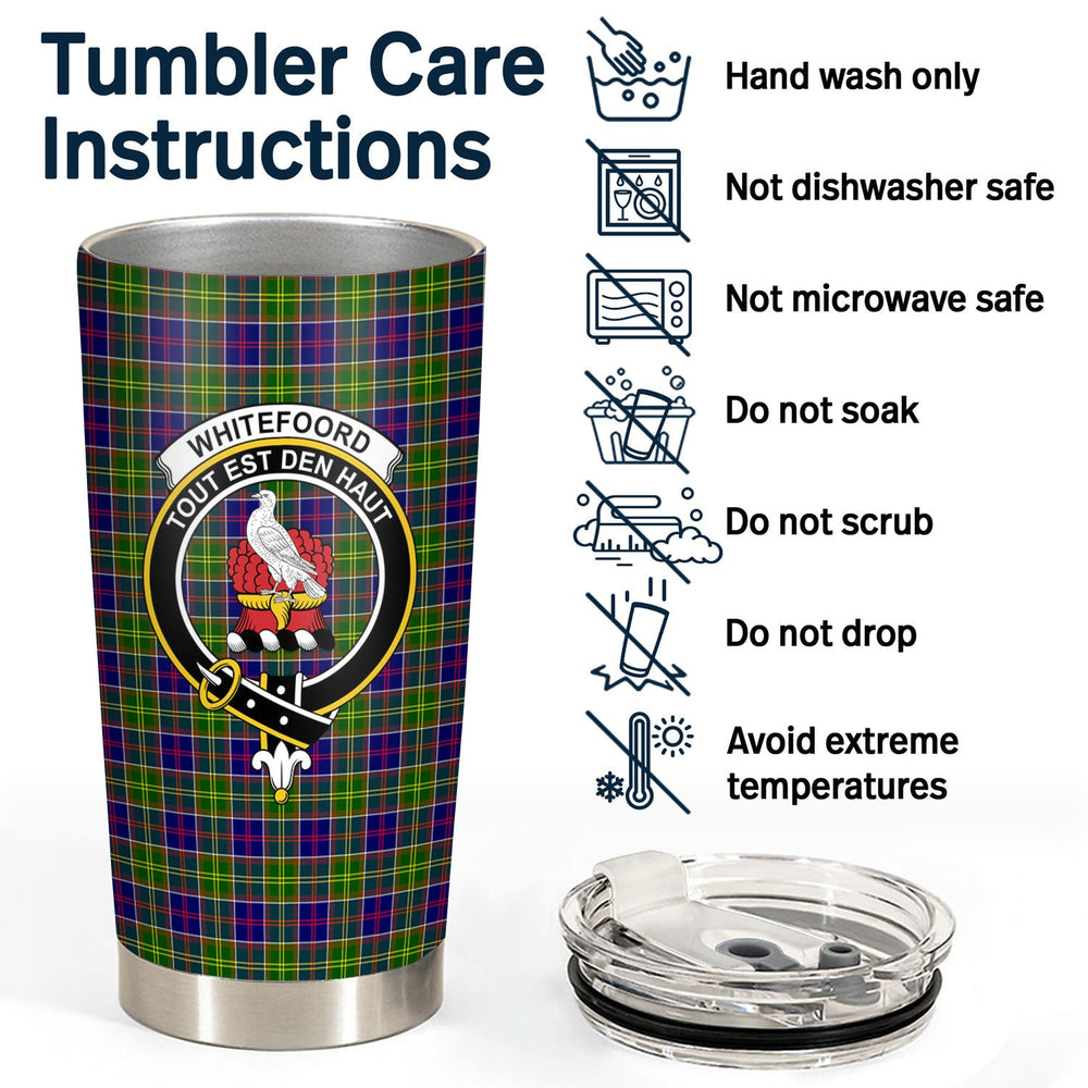 Clan Whitefoord Tartan Crest Tumbler DN37 Clan Whitefoord Tartan Today   