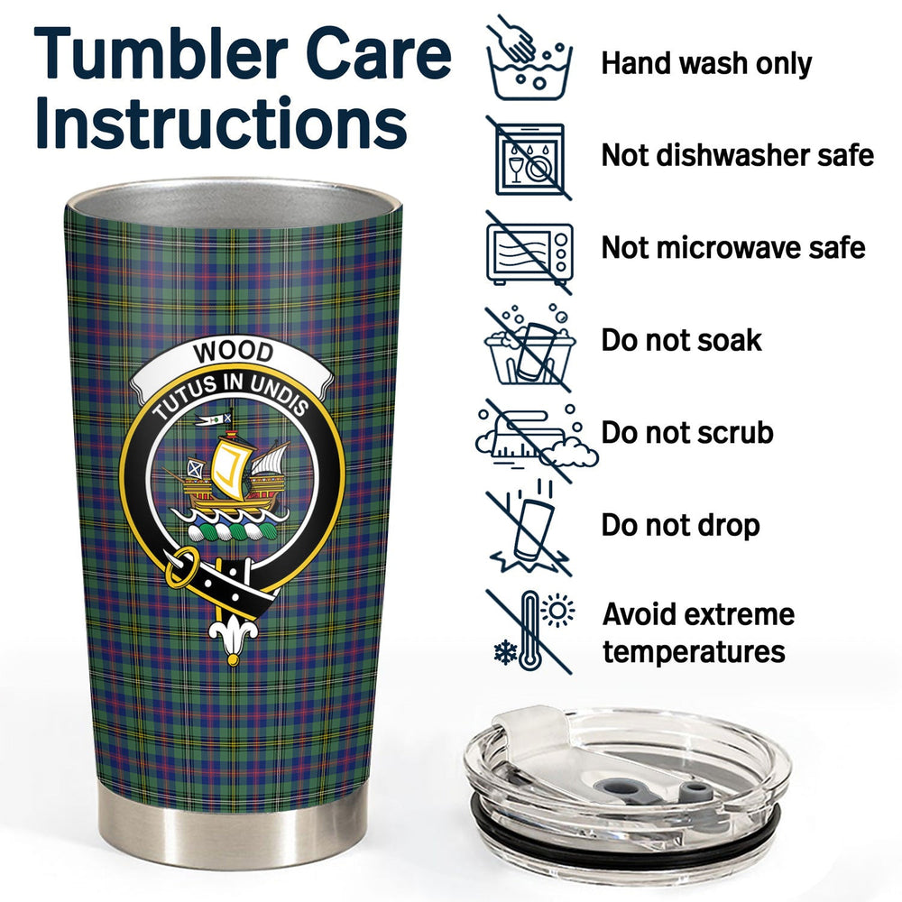 Clan Wood Tartan Crest Tumbler VW74 Clan Wood Tartan Today   