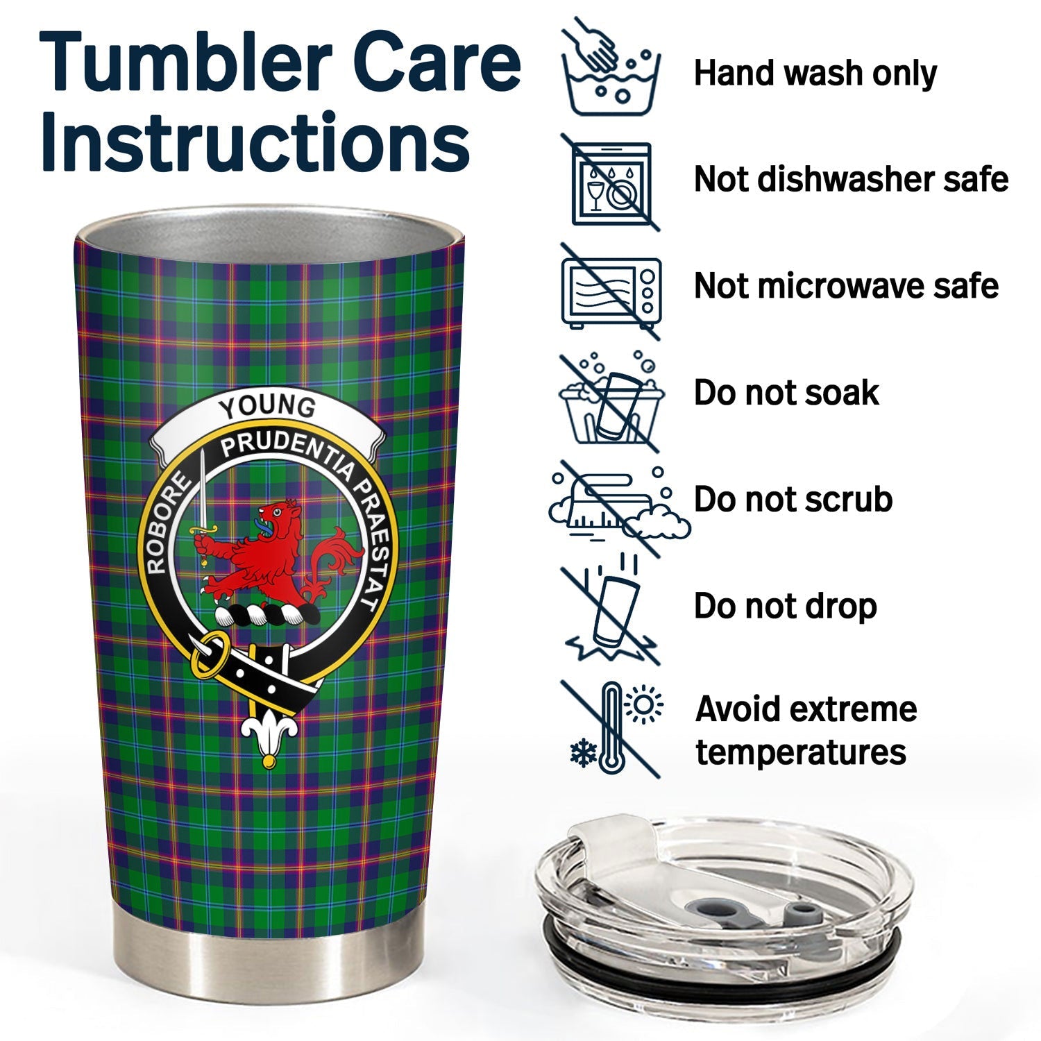 Clan Young Modern Tartan Crest Tumbler PK10 Clan Young Tartan Today   