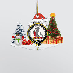 Clan Maccallum Crest Tartan Acrylic Christmas Ornament ZJ68 Maccallum Tartan Tartan Christmas   