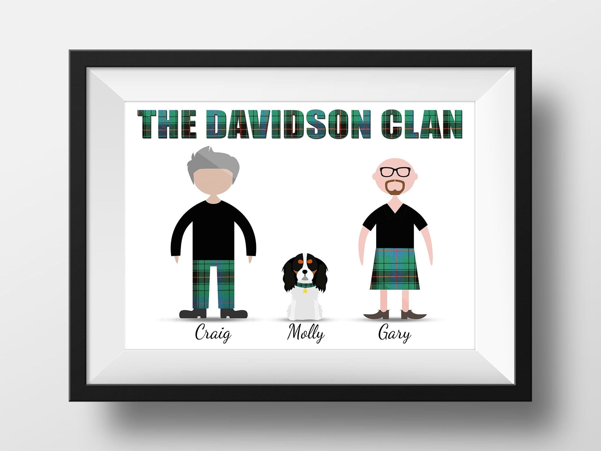 Scottish Clan Family Portrait – Personalized Canvas or Poster (Printed in the USA)