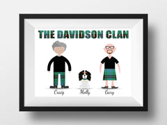 Scottish Clan Family Portrait – Personalized Canvas or Poster (Printed in the USA)