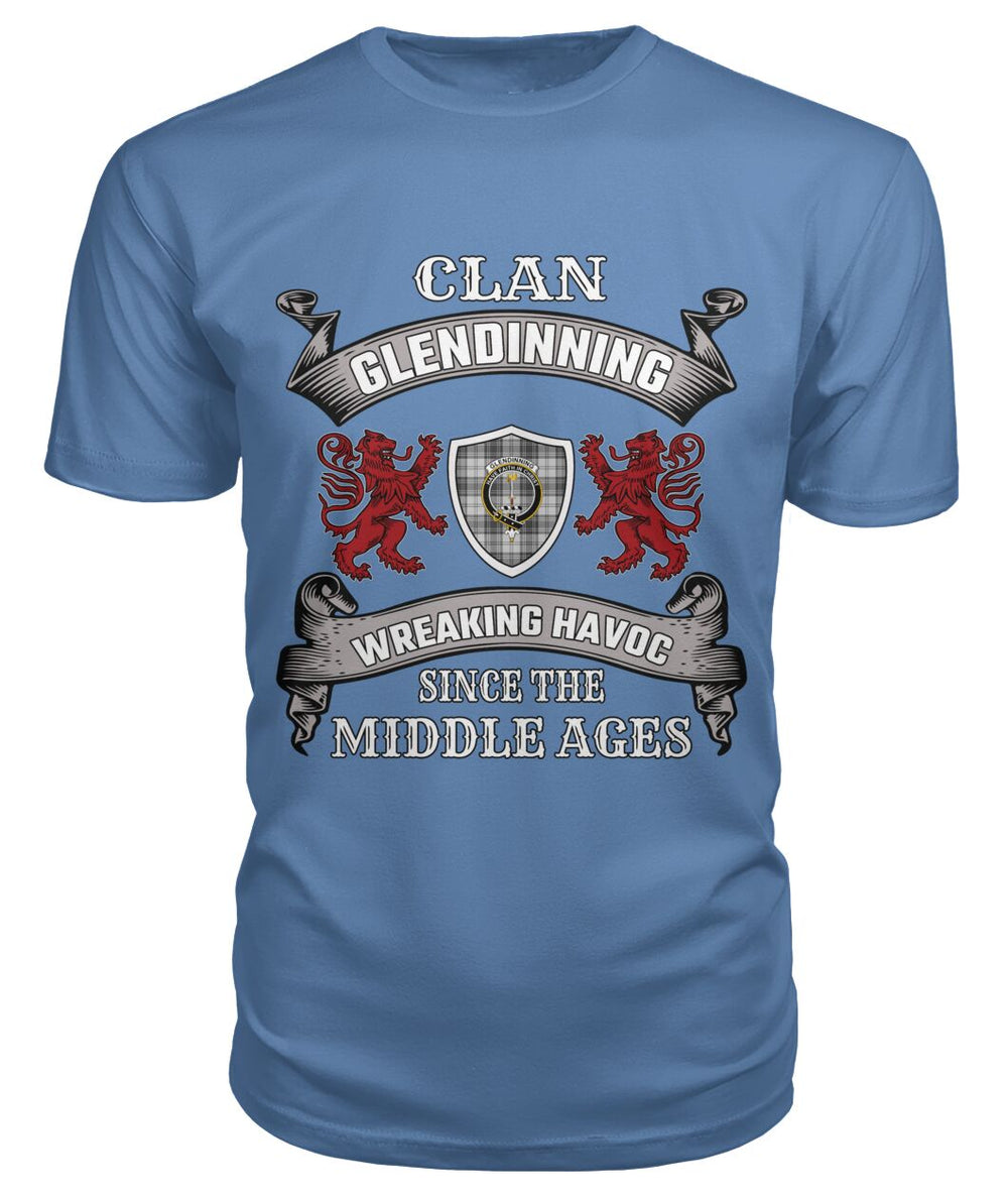 Clan Glendinning Family Tartan 2D T-shirt CL65 Glendinning Tartan Clan Tartan T-Shirt