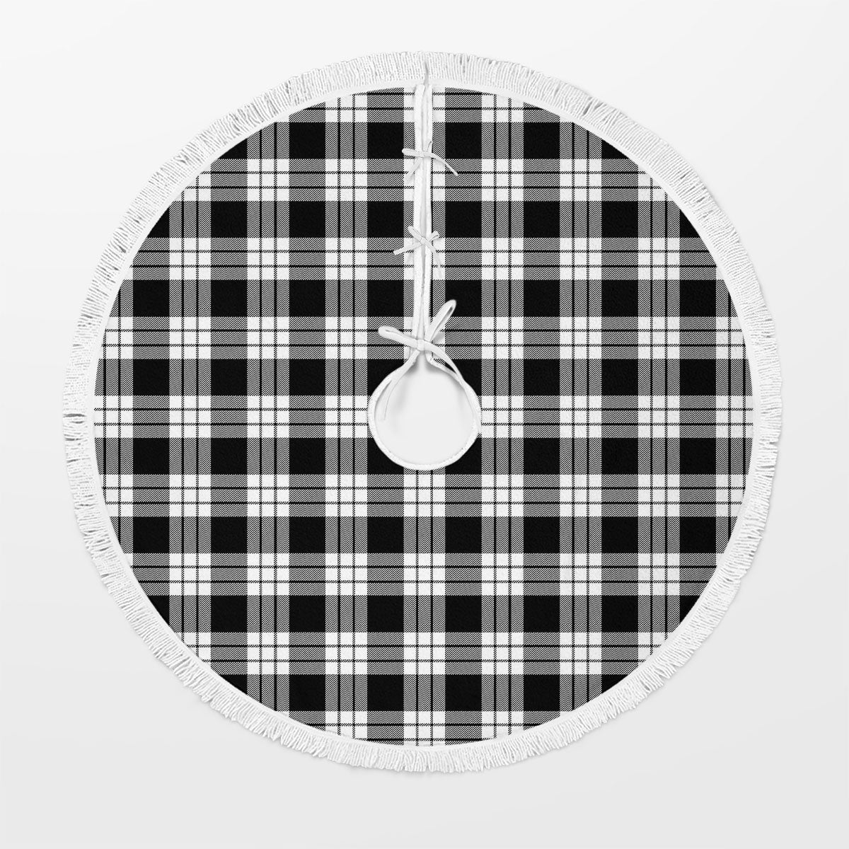 Clan MacFarlane Black _ White Tartan Christmas Tree Skirt LH80 MacFarlane Black _ White Tartan Tartan Christmas   