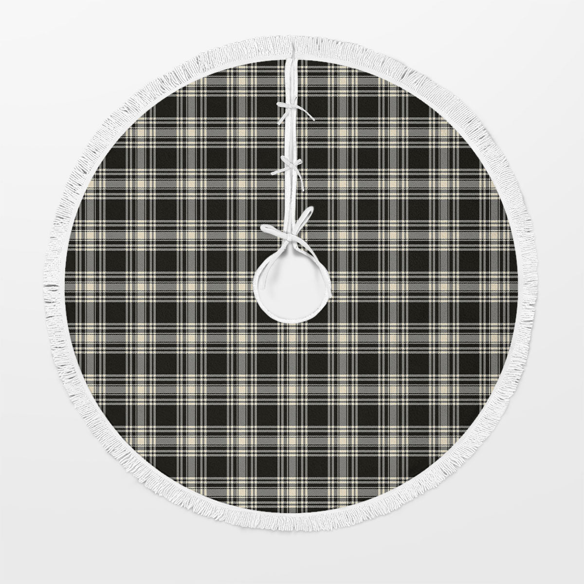Clan Menzies Black _ White Ancient Tartan Christmas Tree Skirt MP46 Menzies Black _ White Ancient Tartan Tartan Christmas   