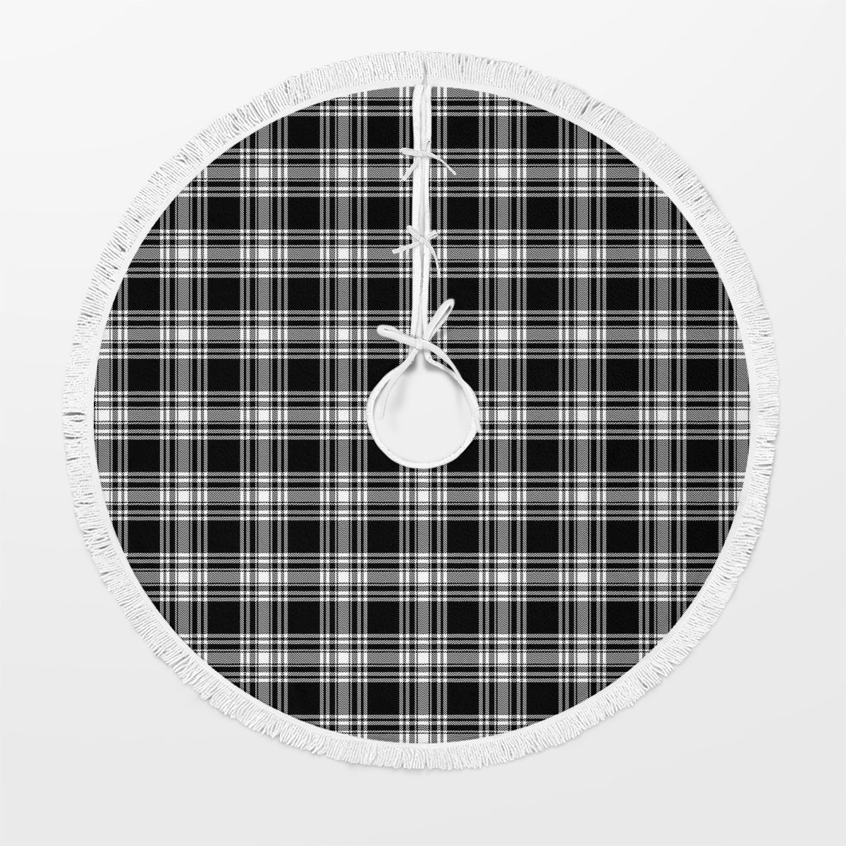 Clan Menzies Black _ White Modern Tartan Christmas Tree Skirt OA59 Menzies Black _ White Modern Tartan Tartan Christmas   