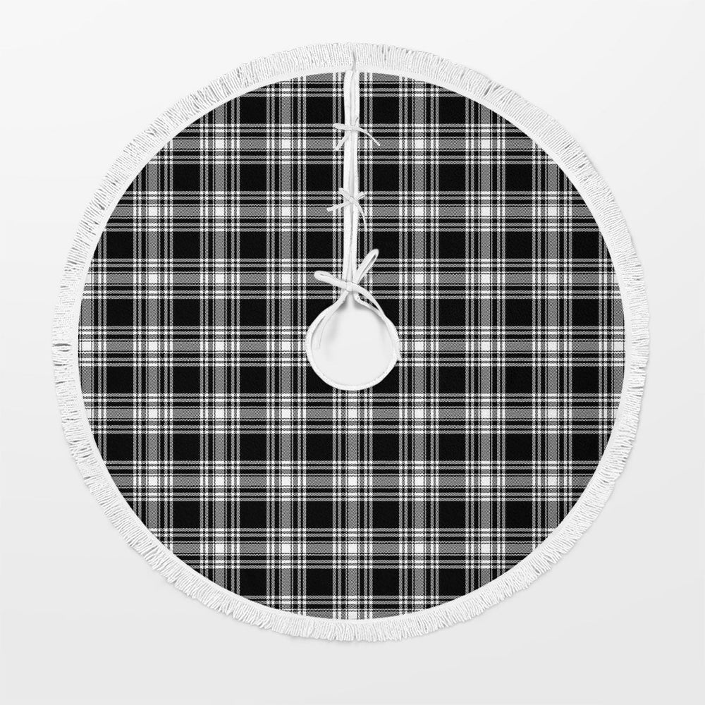 Clan Menzies Black _ White Modern Tartan Christmas Tree Skirt OA59 Menzies Black _ White Modern Tartan Tartan Christmas   