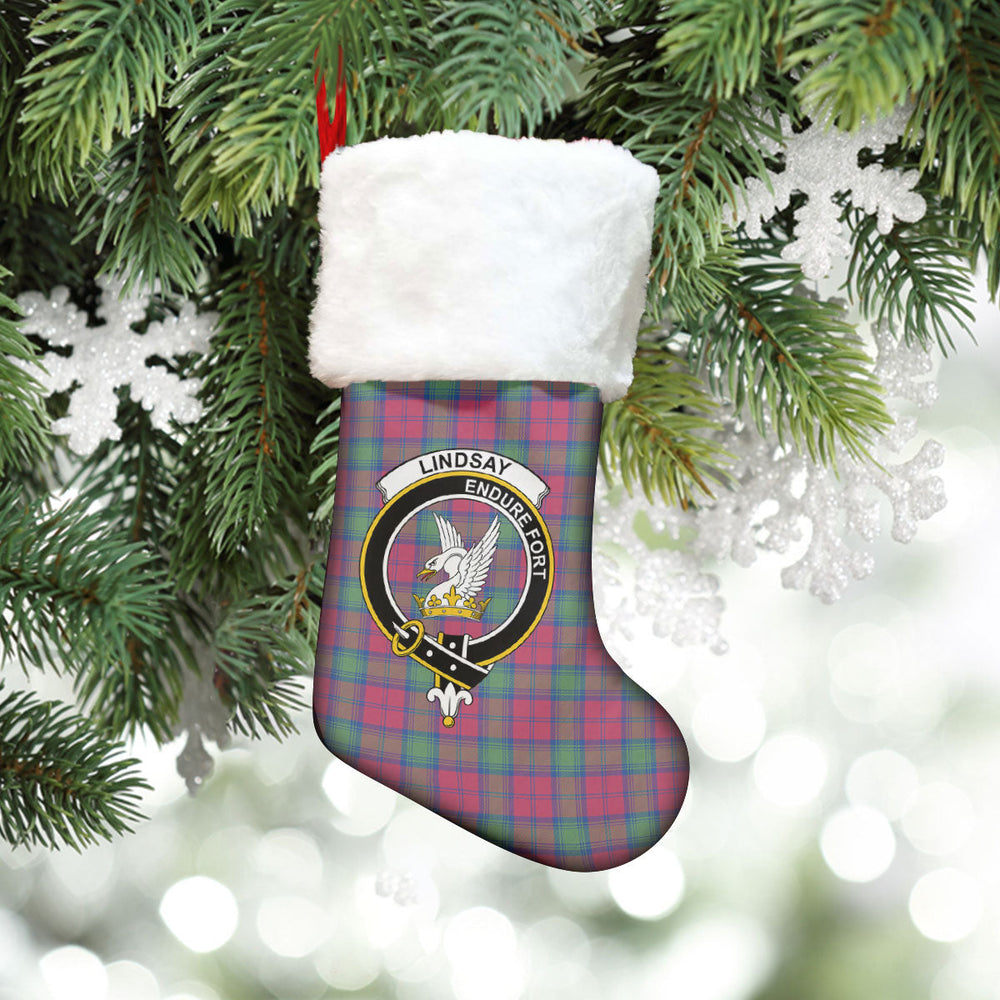 Clan Lindsay Ancient Tartan Crest Christmas Stocking ZP67 Lindsay Ancient Tartan Tartan Stocking   