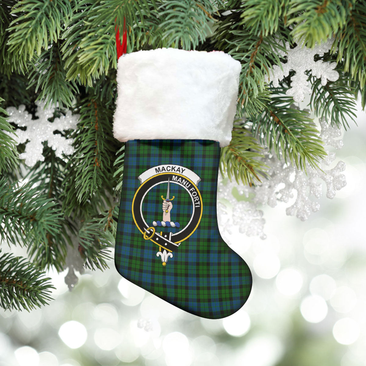 Clan MacKay Modern Tartan Crest Christmas Stocking TQ67 MacKay Modern Tartan Tartan Stocking   