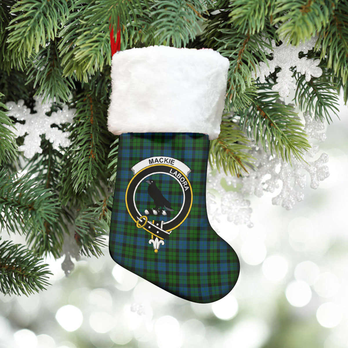 Clan MacKie Tartan Crest Christmas Stocking LO55 MacKie Tartan Tartan Stocking   
