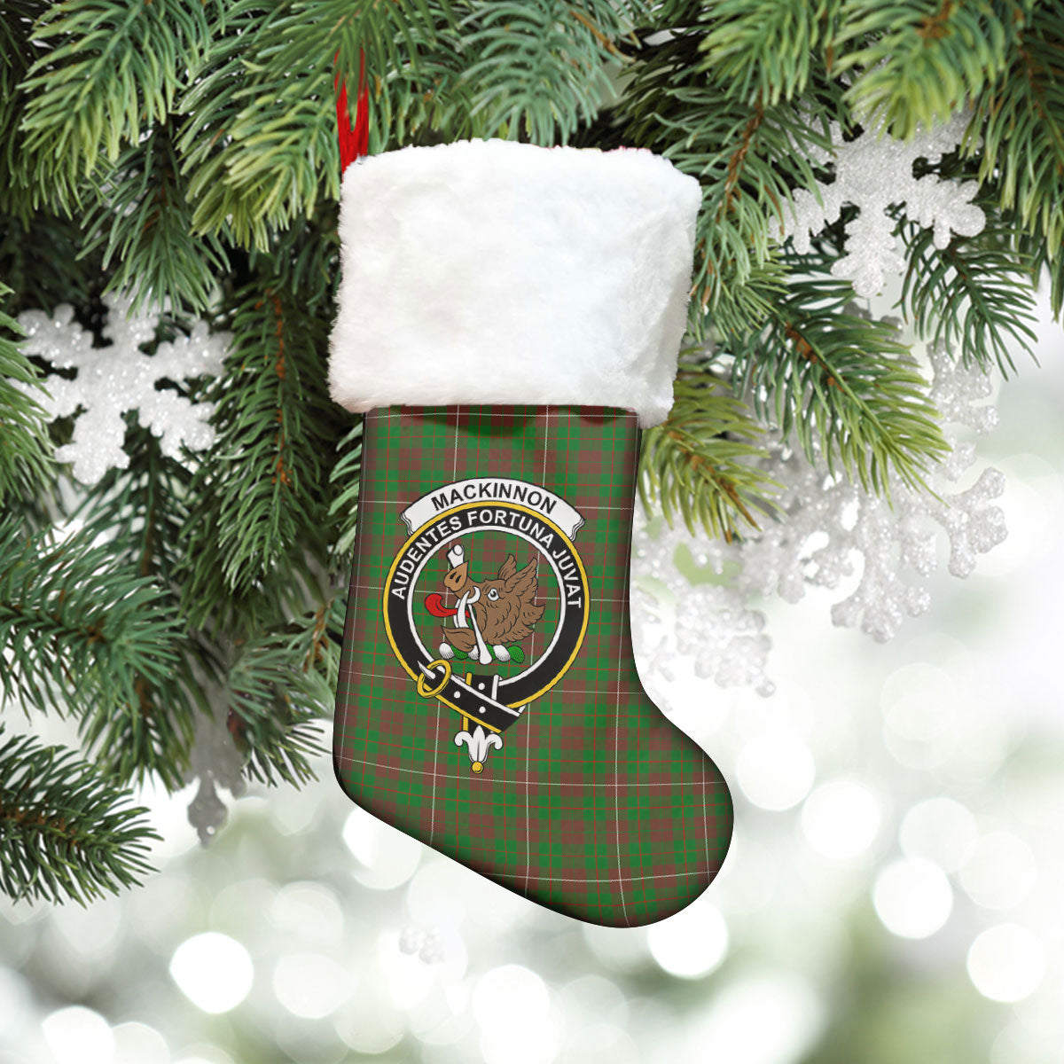 Clan MacKinnon Hunting Modern Tartan Crest Christmas Stocking BU74 MacKinnon Hunting Modern Tartan Tartan Stocking   