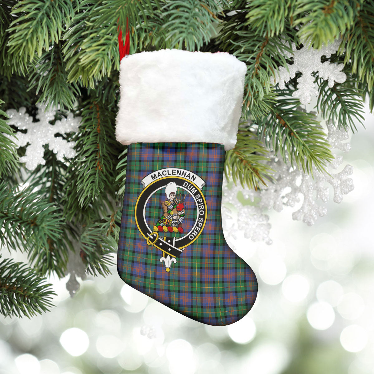 Clan MacLennan Ancient Tartan Crest Christmas Stocking TW41 MacLennan Ancient Tartan Tartan Stocking   