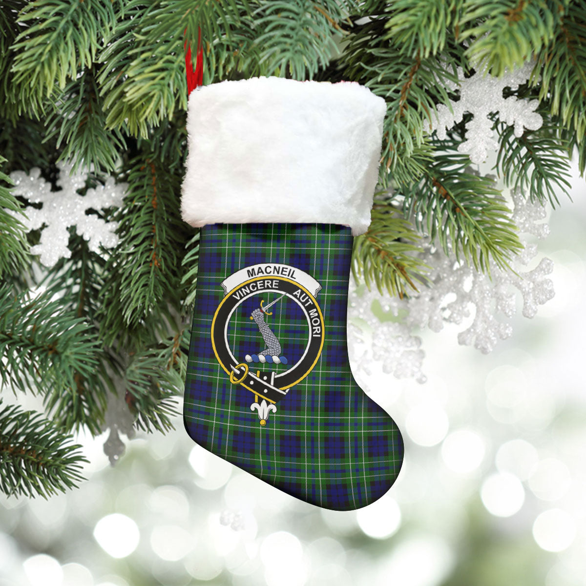 Clan MacNeil of Colonsay Modern Tartan Crest Christmas Stocking AH85 MacNeil of Colonsay Modern Tartan Tartan Stocking   