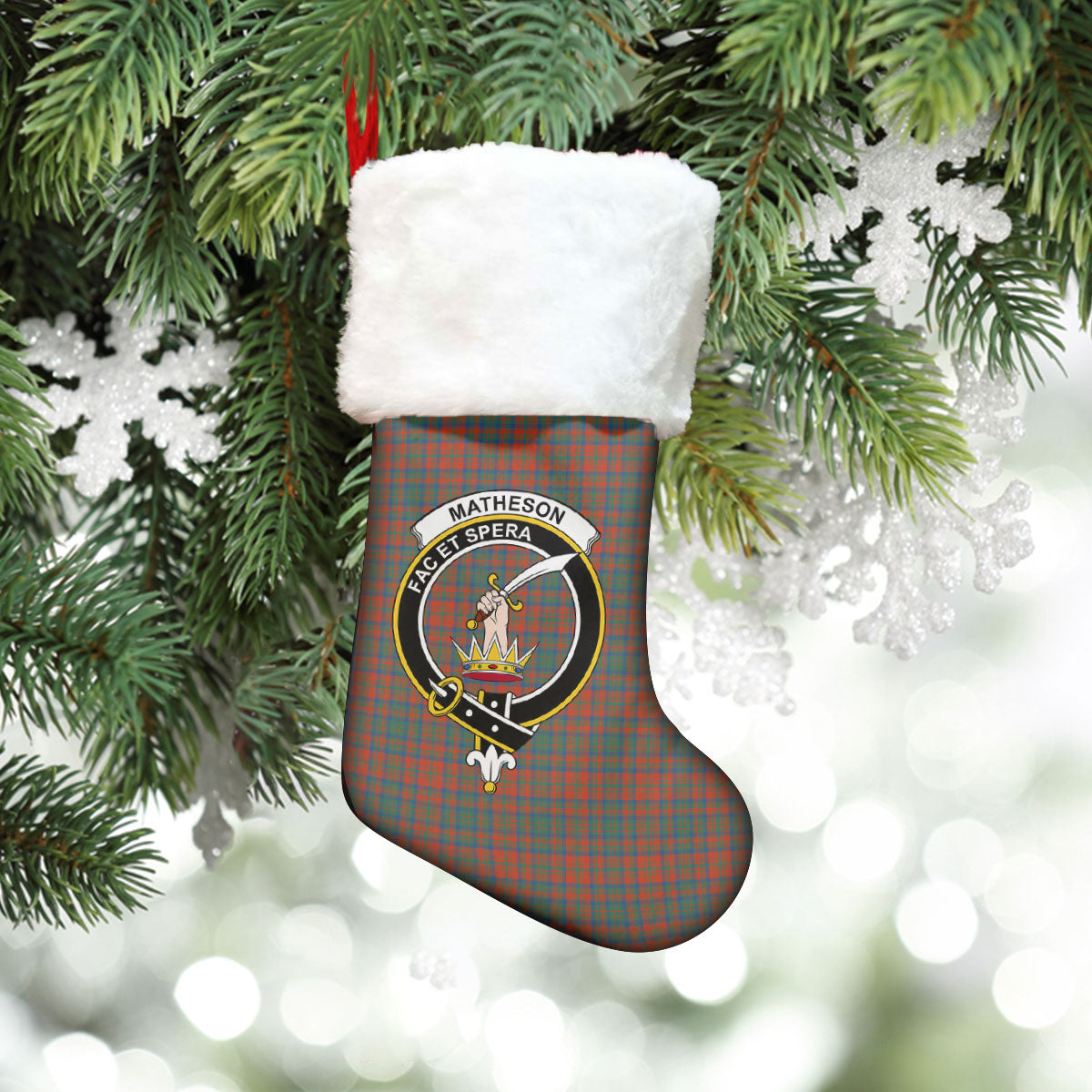 Clan Matheson Ancient Tartan Crest Christmas Stocking BC72 Matheson Ancient Tartan Tartan Stocking   