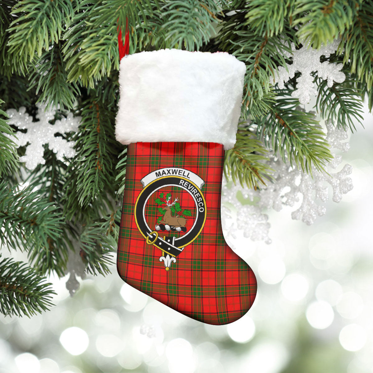 Clan Maxwell Modern Tartan Crest Christmas Stocking CR40 Maxwell Modern Tartan Tartan Stocking   