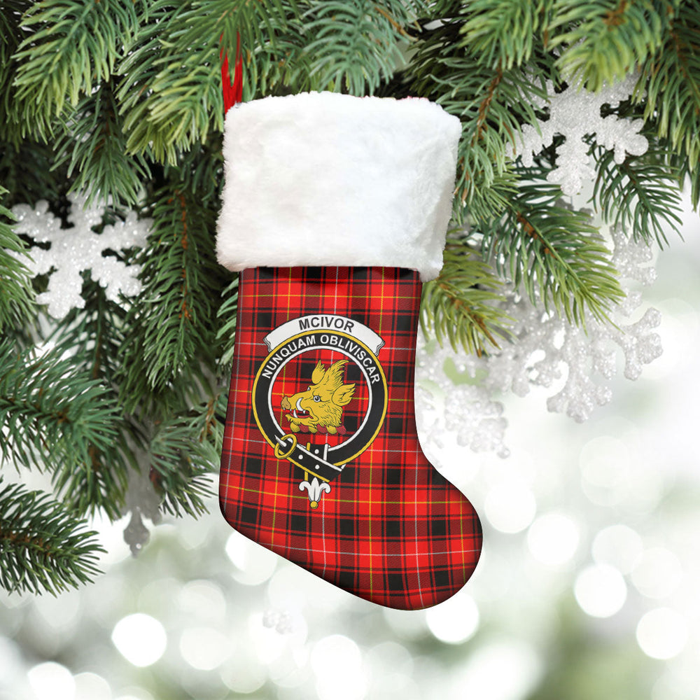 Clan McIvor Tartan Crest Christmas Stocking EV95 McIvor Tartan Tartan Stocking   