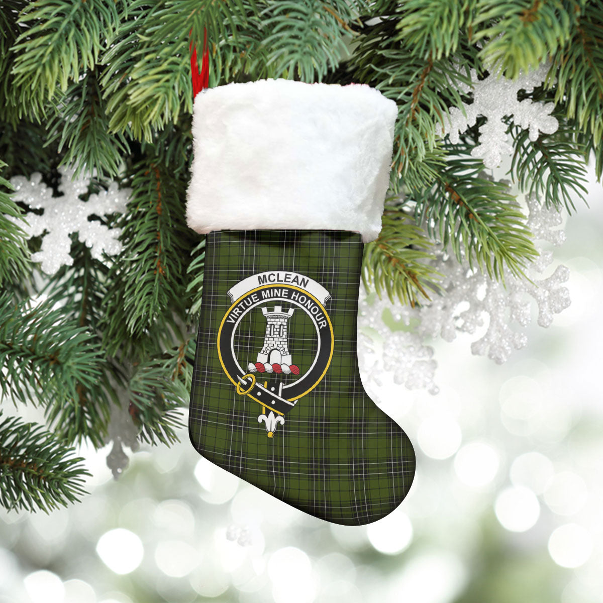 Clan McLean Hunting Tartan Crest Christmas Stocking GQ96 McLean Hunting Tartan Tartan Stocking   