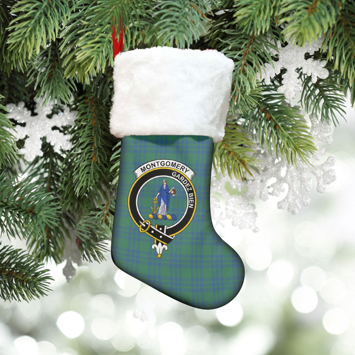 Clan Montgomery Ancient Tartan Crest Christmas Stocking HH96 Montgomery Ancient Tartan Tartan Stocking   