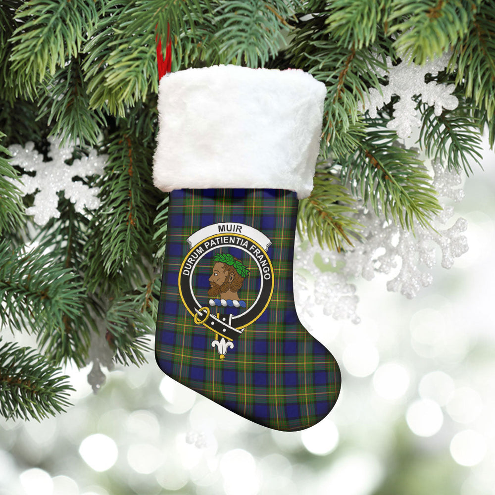 Clan Muir Tartan Crest Christmas Stocking XP67 Muir Tartan Tartan Stocking   