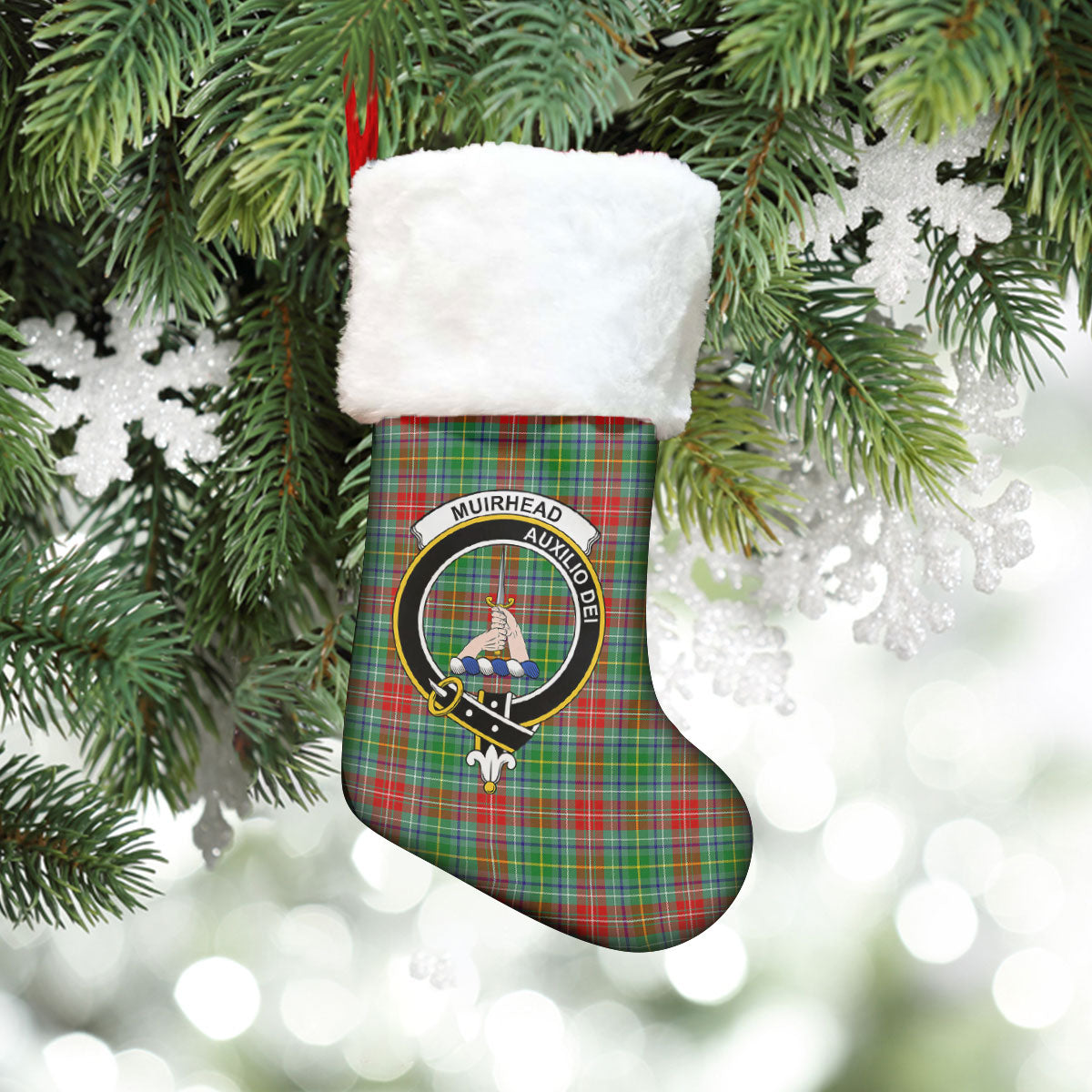 Clan Muirhead Tartan Crest Christmas Stocking QD12 Muirhead Tartan Tartan Stocking   