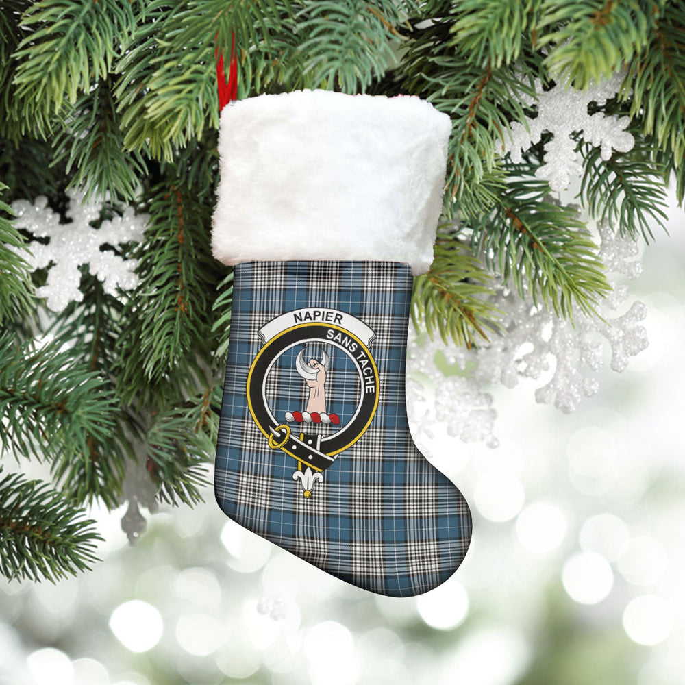 Clan Napier Modern Tartan Crest Christmas Stocking WR11 Napier Modern Tartan Tartan Stocking   