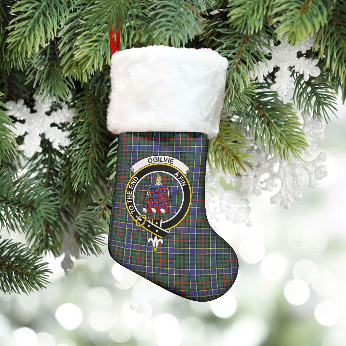 Clan Ogilvie Hunting Modern Tartan Crest Christmas Stocking EG95 Ogilvie Hunting Modern Tartan Tartan Stocking   