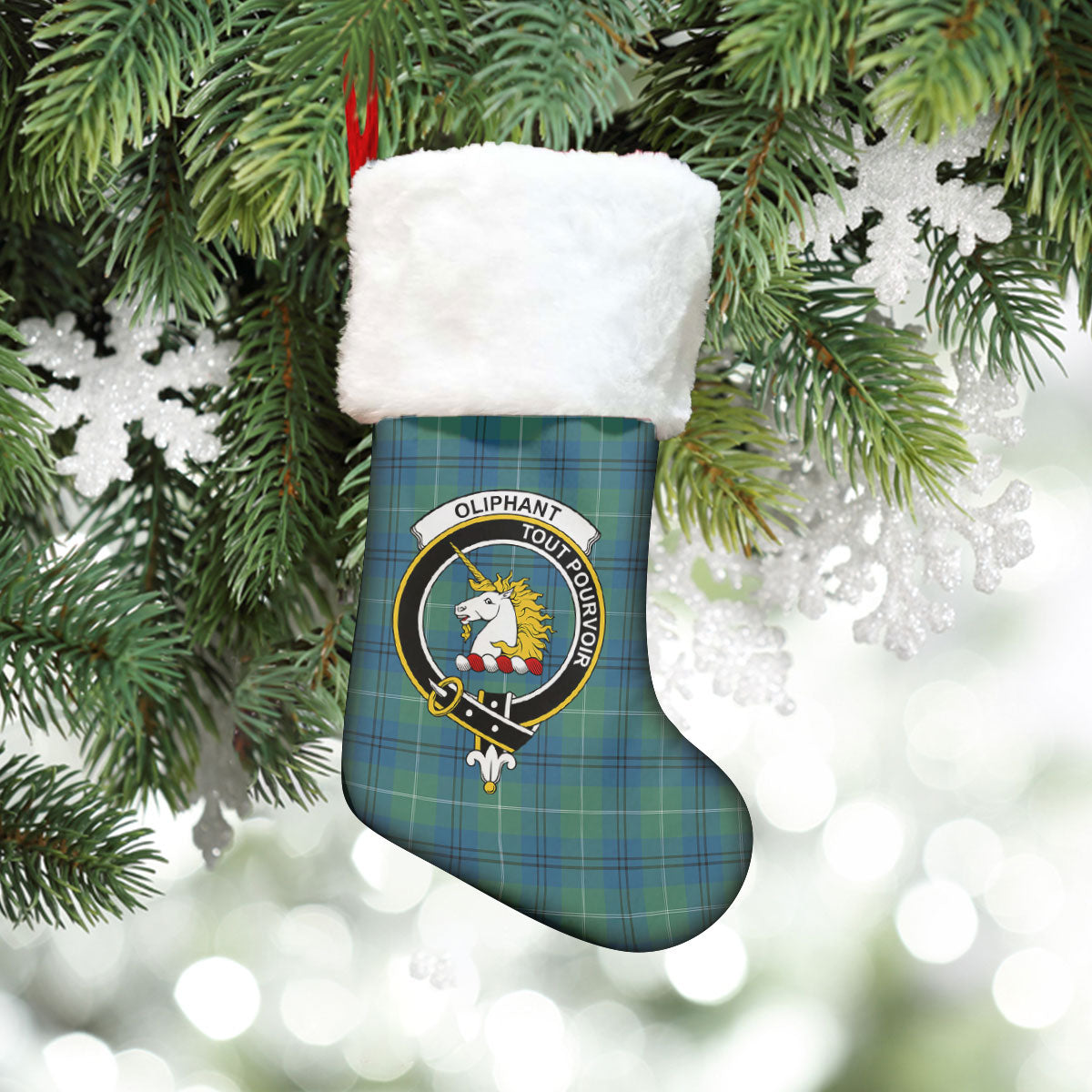 Clan Oliphant Ancient Tartan Crest Christmas Stocking BS75 Oliphant Ancient Tartan Tartan Stocking   